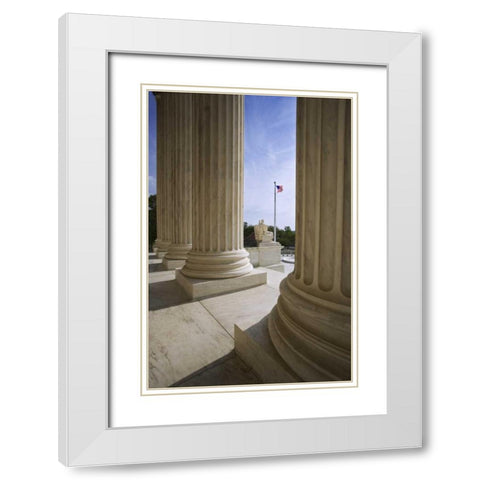 Washington DC, Supreme Court Building White Modern Wood Framed Art Print with Double Matting by Flaherty, Dennis