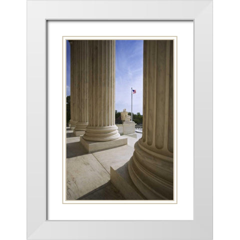 Washington DC, Supreme Court Building White Modern Wood Framed Art Print with Double Matting by Flaherty, Dennis