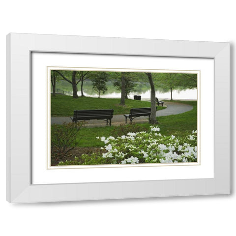 Washington DC, Franklin D Roosevelt Memorial White Modern Wood Framed Art Print with Double Matting by Flaherty, Dennis