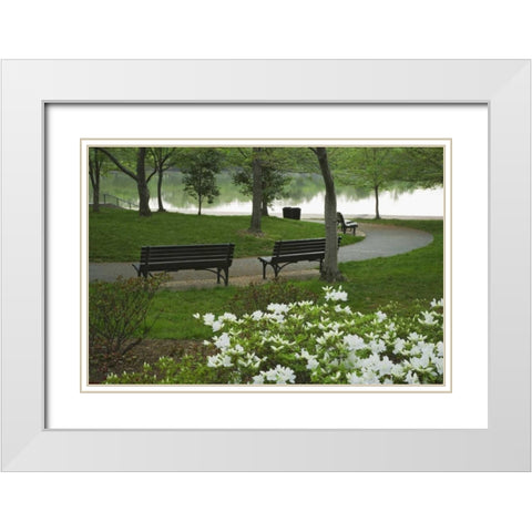 Washington DC, Franklin D Roosevelt Memorial White Modern Wood Framed Art Print with Double Matting by Flaherty, Dennis