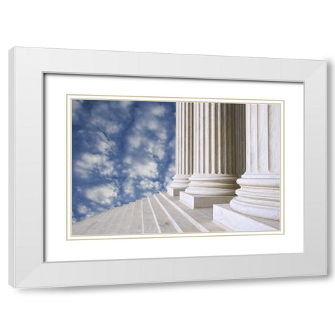 Washington DC, US Supreme Court building White Modern Wood Framed Art Print with Double Matting by Flaherty, Dennis