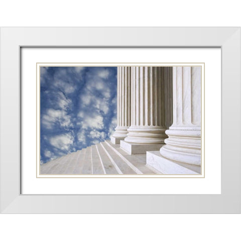 Washington DC, US Supreme Court building White Modern Wood Framed Art Print with Double Matting by Flaherty, Dennis