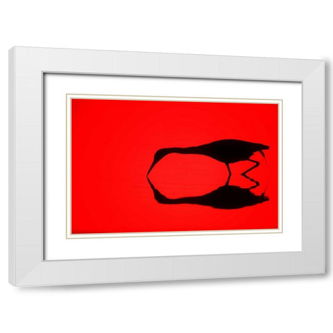 FL, Ding Darling NWR Silhouette of a heron White Modern Wood Framed Art Print with Double Matting by Morris, Arthur