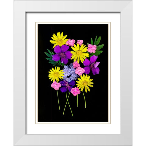 USA-Florida-Celebration-A bouquet of flowers White Modern Wood Framed Art Print with Double Matting by Looney, Hollice