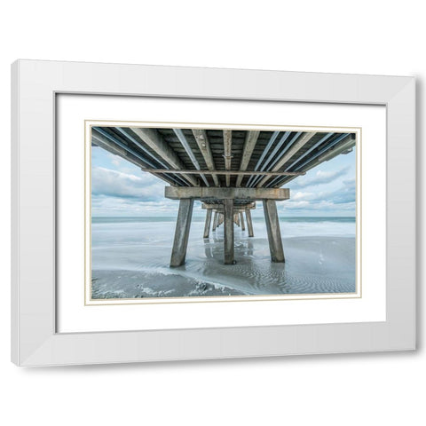 Florida-Naples-Naples Pier White Modern Wood Framed Art Print with Double Matting by Tilley, Rob
