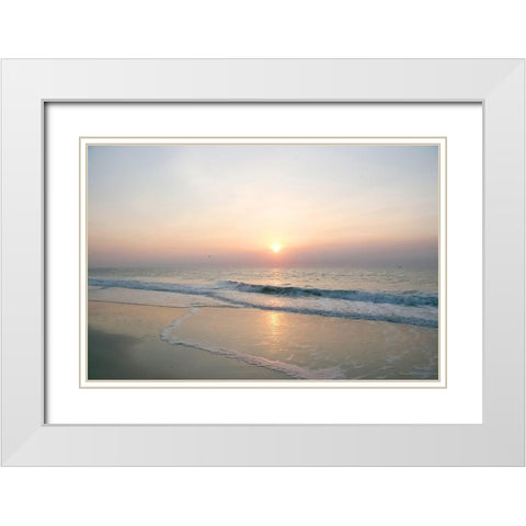 Sunrise on Atlantic Beach White Modern Wood Framed Art Print with Double Matting by Miller, Anna