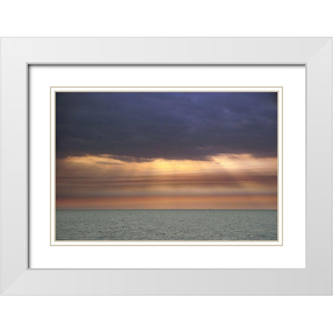 Sunrise on Tybee Island Beach-Georgia-USA White Modern Wood Framed Art Print with Double Matting by Miller, Anna
