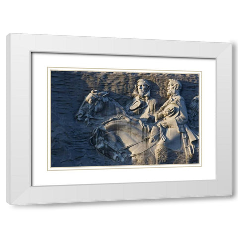 GA, Atlanta Carving on Stone Mountain White Modern Wood Framed Art Print with Double Matting by Flaherty, Dennis
