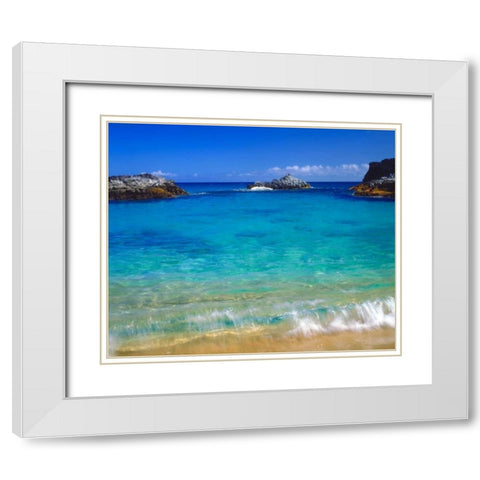 USA, Hawaii, Kauai A wave breaks on a beach White Modern Wood Framed Art Print with Double Matting by Talbot Frank, Christopher