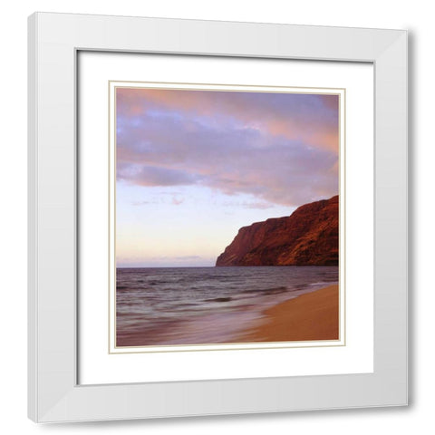 Hawaii, Kauai Dusk on the Na Pali Coast White Modern Wood Framed Art Print with Double Matting by Talbot Frank, Christopher