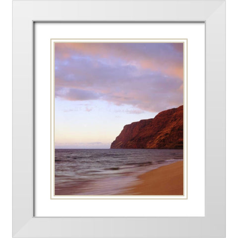 Hawaii, Kauai Dusk on the Na Pali Coast White Modern Wood Framed Art Print with Double Matting by Talbot Frank, Christopher