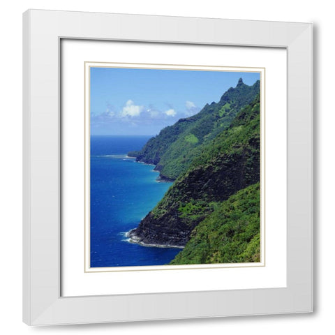 Hawaii, Kauai The Na Pali coast White Modern Wood Framed Art Print with Double Matting by Talbot Frank, Christopher