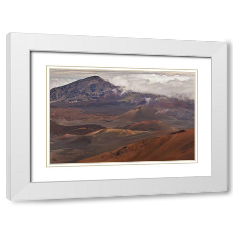 Hawaii, Maui, Haleakala NP Mountain Scenic White Modern Wood Framed Art Print with Double Matting by Illg, Cathy and Gordon
