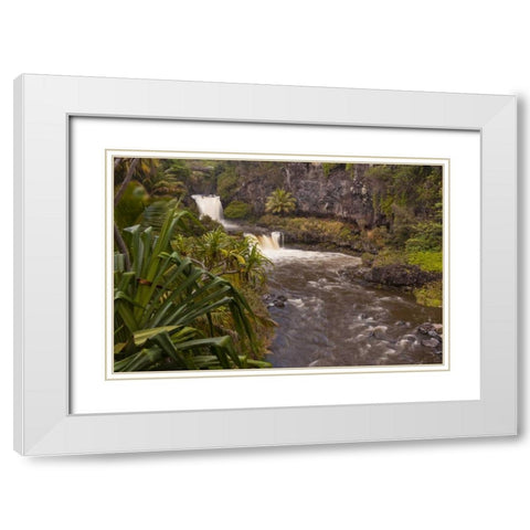HI, Maui, Haleakala NP, Seven Sacred Pools White Modern Wood Framed Art Print with Double Matting by Illg, Cathy and Gordon