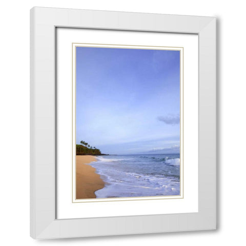 USA, Hawaii, Kauai Scenic of Secret Beach White Modern Wood Framed Art Print with Double Matting by Flaherty, Dennis