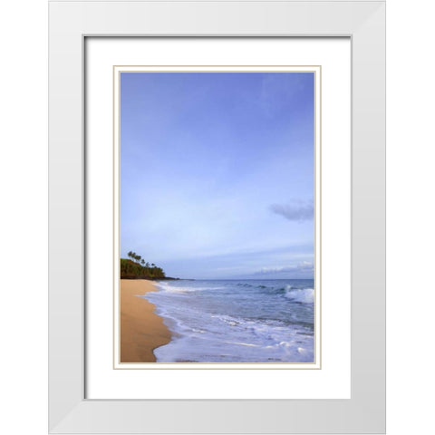 USA, Hawaii, Kauai Scenic of Secret Beach White Modern Wood Framed Art Print with Double Matting by Flaherty, Dennis