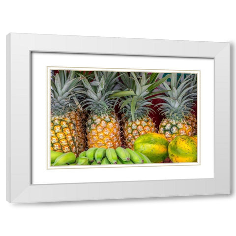 Fresh fruit at the market-Kauai-Hawaii-USA White Modern Wood Framed Art Print with Double Matting by Engelbrecht, Jim