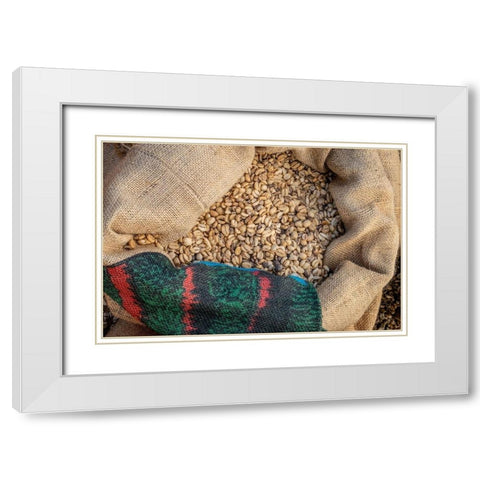 Kauai Coffee beans drying-Kauai-Hawaii-USA White Modern Wood Framed Art Print with Double Matting by Engelbrecht, Jim