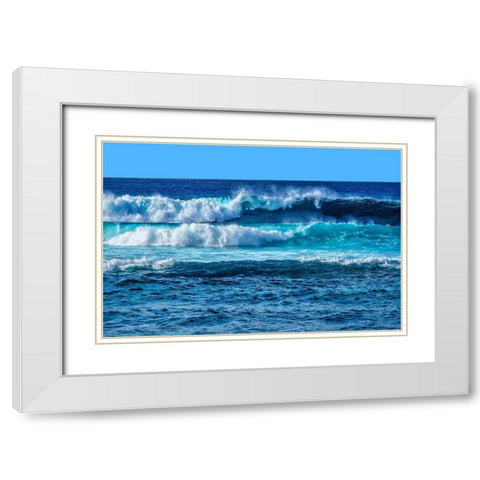 Maui Waves White Modern Wood Framed Art Print with Double Matting by Engelbrecht, Lisa S.