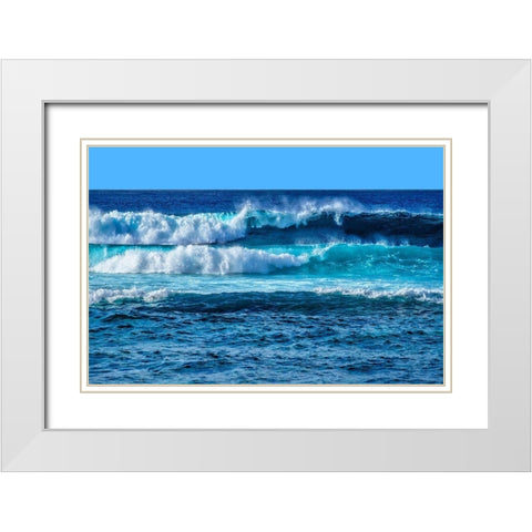 Maui Waves White Modern Wood Framed Art Print with Double Matting by Engelbrecht, Lisa S.