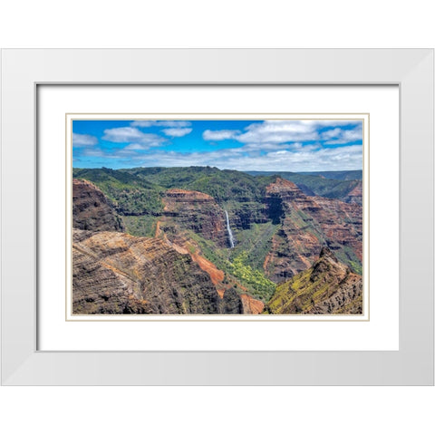 Waimea Canyon-Kauai-Hawaii-USA White Modern Wood Framed Art Print with Double Matting by Engelbrecht, Lisa S.