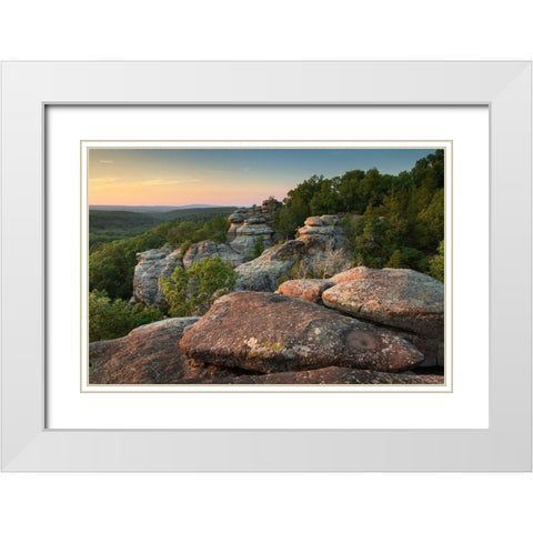 Garden of the Gods Recreation Area-Shawnee National Forest-Illinois White Modern Wood Framed Art Print with Double Matting by Majchrowicz, Alan