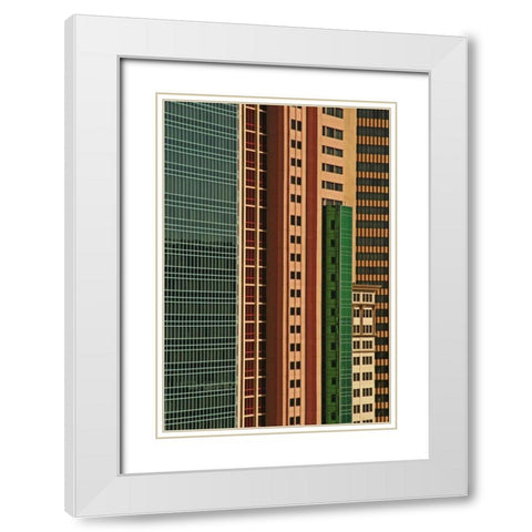 Nevada, Las Vegas Colorful building exterior White Modern Wood Framed Art Print with Double Matting by Flaherty, Dennis