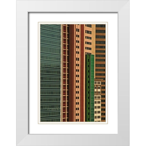 Nevada, Las Vegas Colorful building exterior White Modern Wood Framed Art Print with Double Matting by Flaherty, Dennis