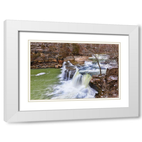 Cataract Falls Lieber State Recreation Area-Indiana White Modern Wood Framed Art Print with Double Matting by Day, Richard and Susan
