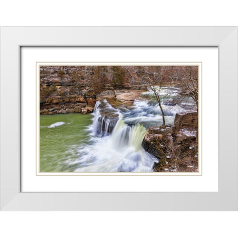 Cataract Falls Lieber State Recreation Area-Indiana White Modern Wood Framed Art Print with Double Matting by Day, Richard and Susan
