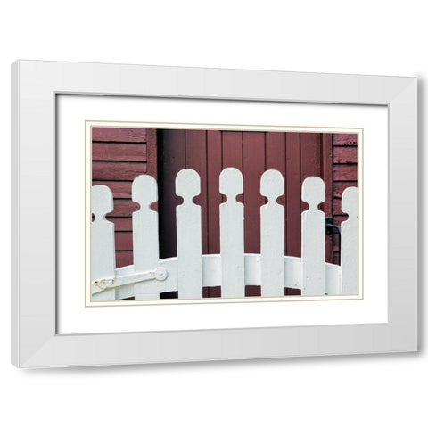 Typical white picket fence-Shaker Village of Pleasant Hill-Harrodsburg-Kentucky White Modern Wood Framed Art Print with Double Matting by Jones, Adam