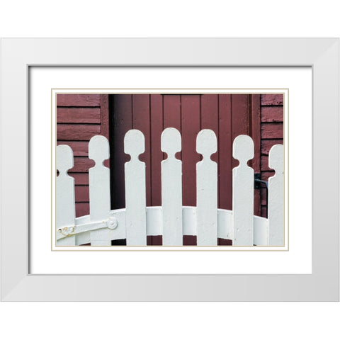 Typical white picket fence-Shaker Village of Pleasant Hill-Harrodsburg-Kentucky White Modern Wood Framed Art Print with Double Matting by Jones, Adam