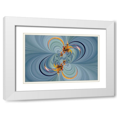 Rain falling on Japanese Maple leaves in autumn-Louisville-Kentucky White Modern Wood Framed Art Print with Double Matting by Jones, Adam