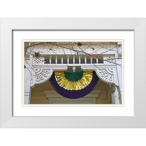 Louisiana, New Orleans, A Mardi Gras decoration White Modern Wood Framed Art Print with Double Matting by Noble Gardner, Nancy