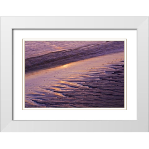 ME, Phippsburg Sunrise on Popham Beach White Modern Wood Framed Art Print with Double Matting by Clemons, Kathleen