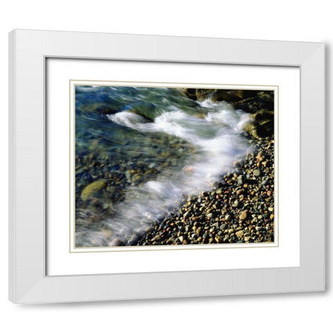 USA, Maine, Waves breaking on a Rock Background White Modern Wood Framed Art Print with Double Matting by Talbot Frank, Christopher