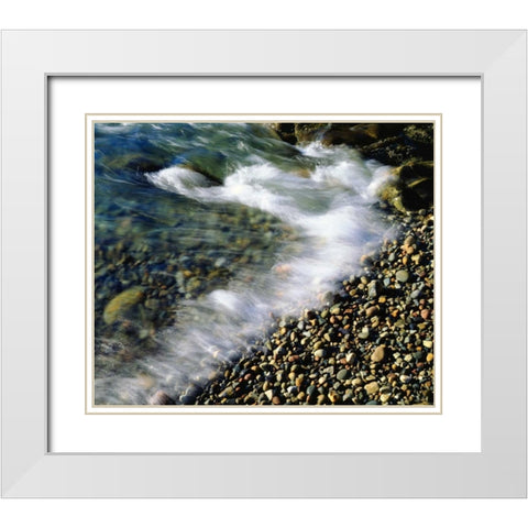 USA, Maine, Waves breaking on a Rock Background White Modern Wood Framed Art Print with Double Matting by Talbot Frank, Christopher