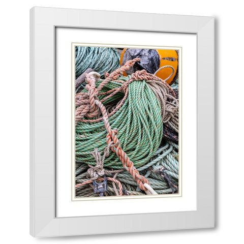 Lobster rope in Bernard-Maine-USA White Modern Wood Framed Art Print with Double Matting by Haney, Chuck