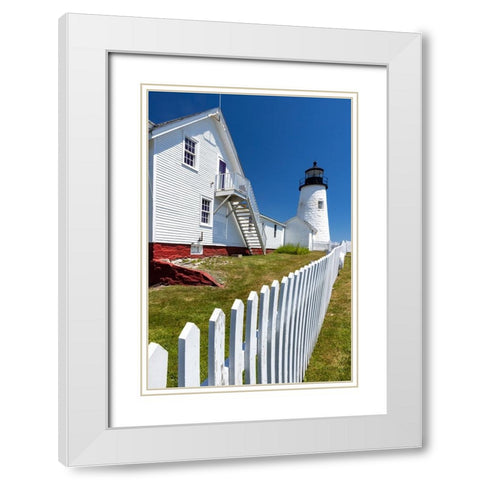 Pemaquid Point Lighthouse near Bristol-Maine-USA White Modern Wood Framed Art Print with Double Matting by Haney, Chuck