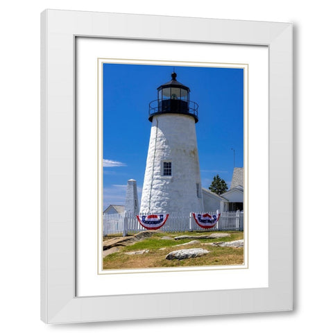 Pemaquid Point Lighthouse near Bristol-Maine-USA White Modern Wood Framed Art Print with Double Matting by Haney, Chuck