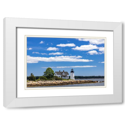 Lighthouse in Prospect Harbor-Maine-USA White Modern Wood Framed Art Print with Double Matting by Haney, Chuck
