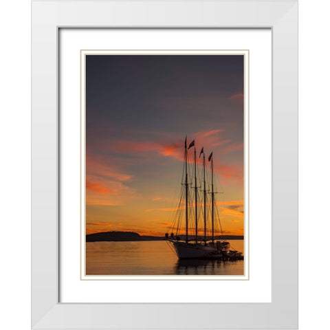 USA-Maine-sailboat White Modern Wood Framed Art Print with Double Matting by Theodore, George and Marilu