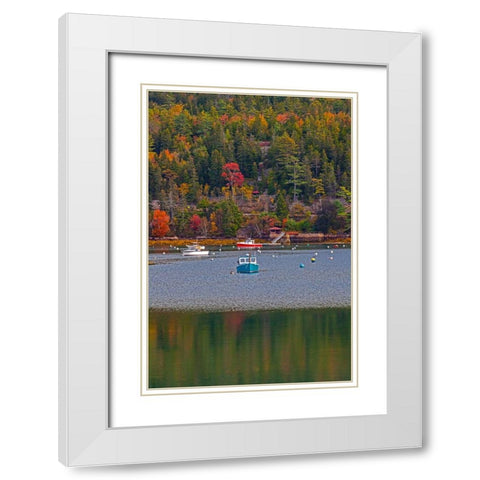 USA-New England-Maine-Mt-Desert-Southwest Harbor with wooden boats White Modern Wood Framed Art Print with Double Matting by Gulin, Sylvia