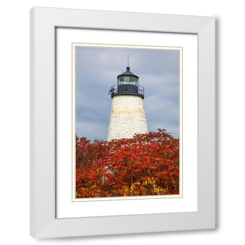 USA-New England-Maine-Dyce Head Lighthouse White Modern Wood Framed Art Print with Double Matting by Gulin, Sylvia