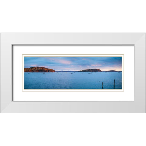 Maine-Mt Desert Island-Bar Harbor-view of Frenchman Bay-autumn White Modern Wood Framed Art Print with Double Matting by Bibikow, Walter