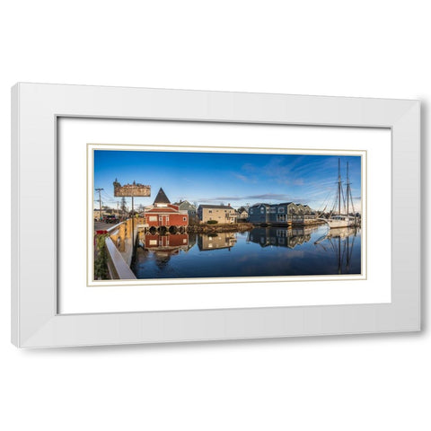 Maine-Kennebunkport-village harbor White Modern Wood Framed Art Print with Double Matting by Bibikow, Walter