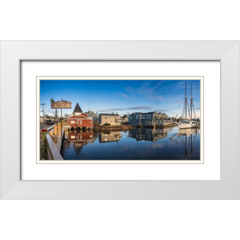 Maine-Kennebunkport-village harbor White Modern Wood Framed Art Print with Double Matting by Bibikow, Walter