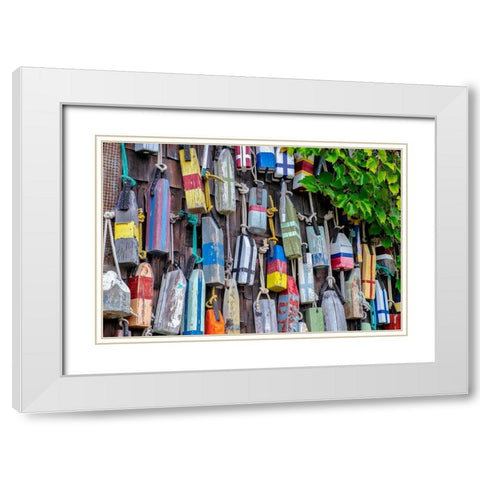 Wooden buoys White Modern Wood Framed Art Print with Double Matting by Engelbrecht, Lisa S.