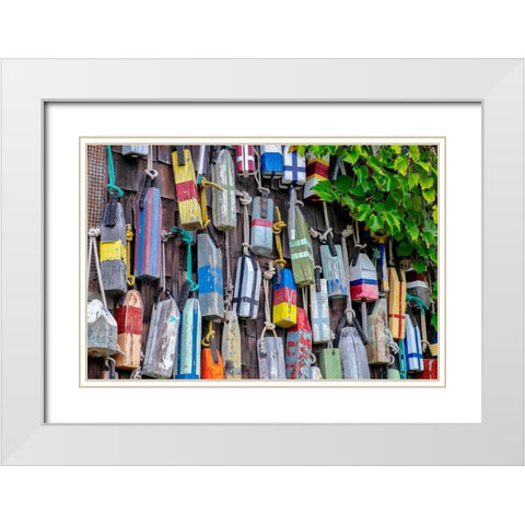 Wooden buoys White Modern Wood Framed Art Print with Double Matting by Engelbrecht, Lisa S.