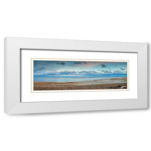 New England-Massachusetts-Cape Cod-Chatham-Chatham Light Beach-dusk White Modern Wood Framed Art Print with Double Matting by Bibikow, Walter